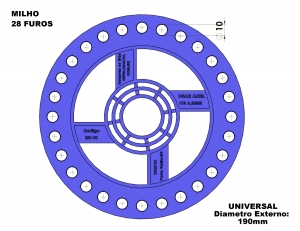 Disco de semente de Milho com 28 furos - furos de 10mm - fur<b>...</b>