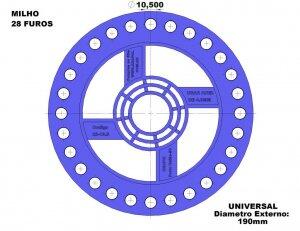 Disco de semente de Milho com 28 furos - furos de 10,5mm - f<b>...</b>