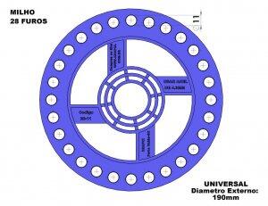 Disco de semente de Milho com 28 furos - furos de 11mm - fur<b>...</b>