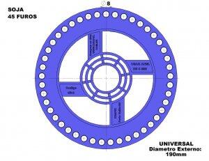 Disco de semente de Soja com 45 furos - furos de 8mm - furo <b>...</b>