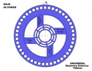 Disco de semente de Soja com 45 furos - furos de 9mm - furo <b>...</b>