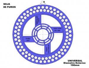 Disco de semente de Soja com 86 furos - furos de 9mm - furo <b>...</b>