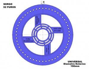 Disco de semente de Sorgo com 52 furos - furos de 4mm - furo<b>...</b>